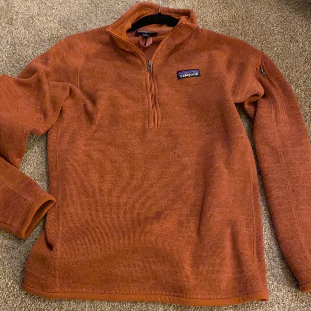Patagonia 1/4 zip burnt orange copper size small